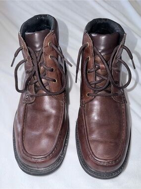 Men's Rockport Brown Leather Lace-Up Boots